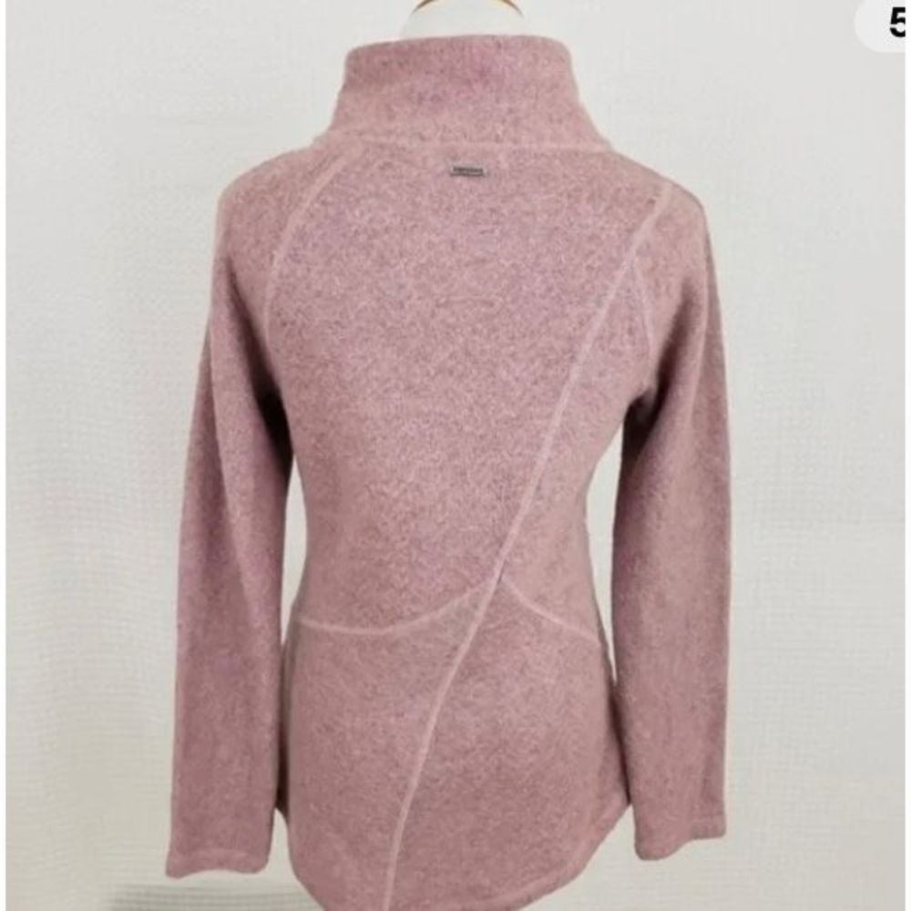Prana Mattea Sweater Funnel Neck Wool Blend Sweater Pink Cozy Outdoor Hiking XS - Picture 3 of 9